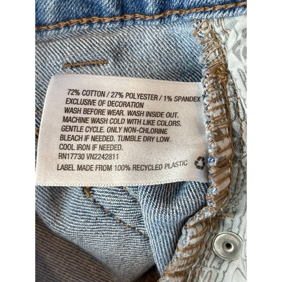 Cat & Jack Women Cut-Off Shorts Mid-Rise Super Stretch Distressed Cotton Blue XL - Picture 8 of 8